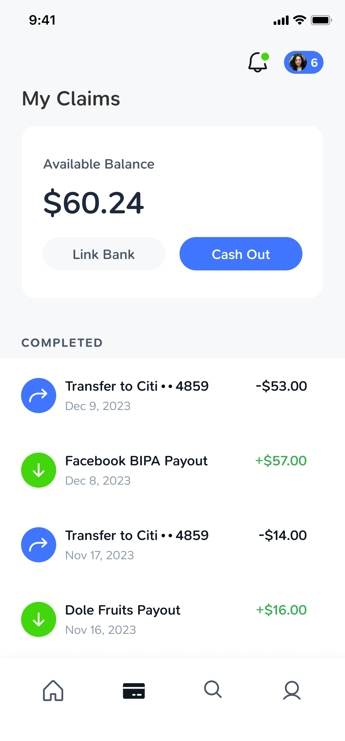 Claims App View Balance
